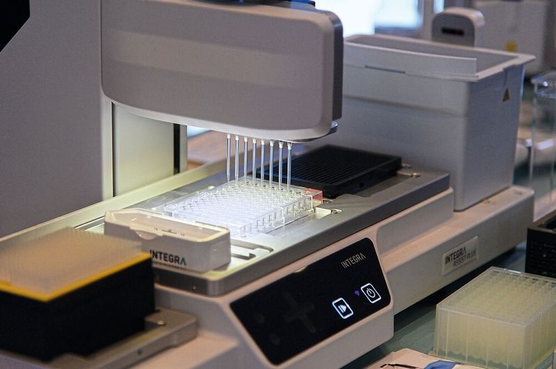 Auch größere Liquid-Handling-Stationen sind zu bestaunen. Sie laufen stoisch im Demomodus und zeigen, wie einfach Laborarbeit mit automatisiertem Pipettieren sein kann.  Mehr Infos zu den kommenden LAB-SUPPLY-Messen finden Sie auf www.lab-supply.info (Bild: Stefan Stark)