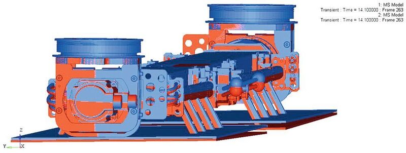 Feste (blau) versus flexible (rot) Modellsuperposition während der Aufnahme. (ABB)