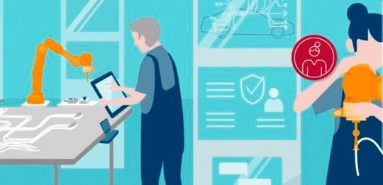 Die Welt der Fabriken ändert sich. Roboter und Künstliche Intelligenz übernehmen viele Aufgaben. Was heißt das für den Menschen? Lernende Systeme – Die Plattform für Künstliche Intelligenz, hat Antworten.(Bild:  Lernende Systeme)