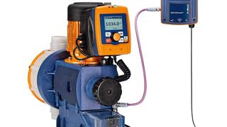 Feierte auf der diesjährigen Achema Premiere: die Motor-Membrandosierpumpe Sigma/X mit neuer Bedieneinheit, verbunden mit Dulconnect. (Prominent)