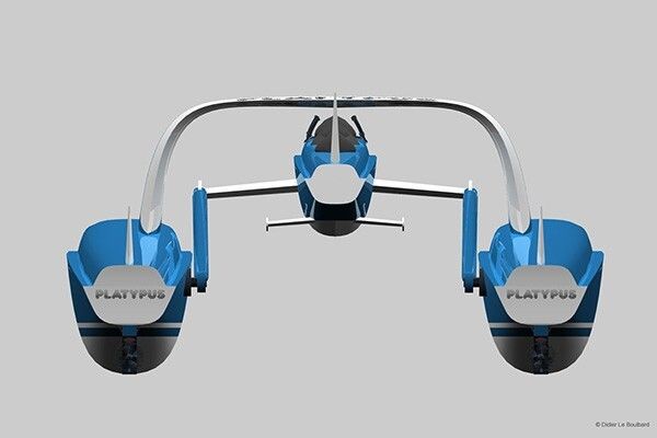 Das elektrisch betriebene Freizeit-Boot Platypus: Es verbindet die zwei Wassersportarten Bootfahren und Tauchen. (Platypus)