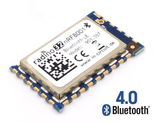 Bild 3: Das radino32 nRF8001 Bluetooth Low Energy Modul (In-Circuit)