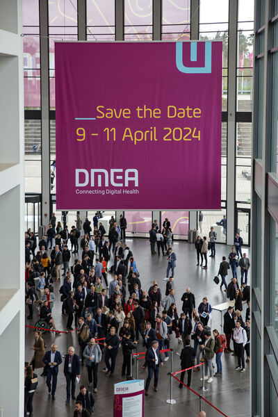 Die nächste DMEA findet vom 9. bis 11. April 2024 statt. (Messe Berlin GmbH)