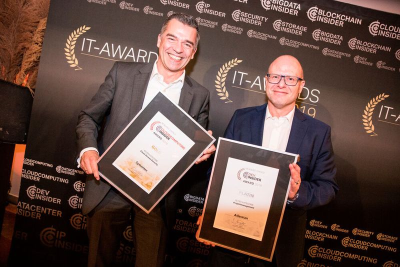 Ralf Damschek von Symantec (links) und Joachim Fuchs von Atlassian. (Bild: artful rooms / VIT)