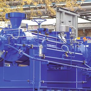 Bild 1: Die für die Untersuchung verwendete mehrstufige Gliederpumpe der HG-Baureihe wird als Kesselspeisepumpe in Kraftwerken eingesetzt.