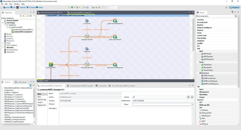 Das Open ESB Studio in Talend Cloud unterstützt API-Erstellung, etwa eine REST API. (Talend)