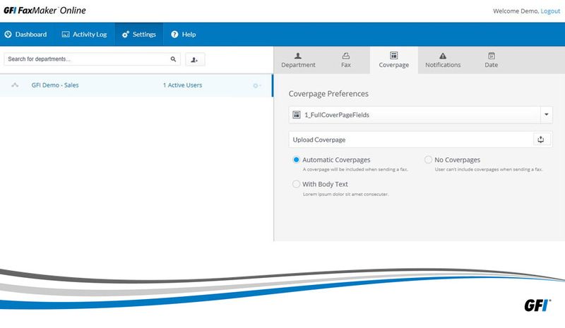 Mit GFI FaxMaker Online lassen sich maßgeschneiderte Deckblätter  für jeden Benutzer oder jede Abteilung erstellen und anwenden. (Bild: GFI Software)