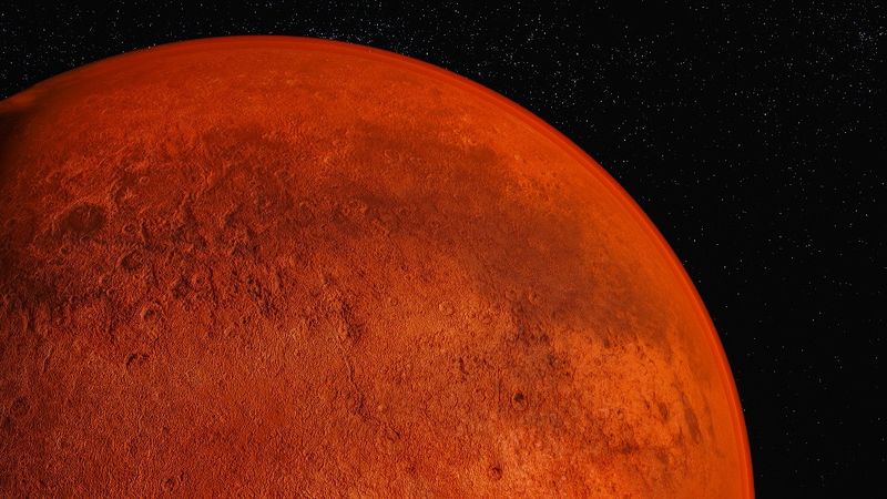 Heute wirkt der rote Planet trocken und staubig. Doch ein Blick in ein Stück Marsmeteorit zeigt: Wasser prägte die Kruste des Planeten schon sehr früh.(Bild:  © rtype – stock.adobe.com)