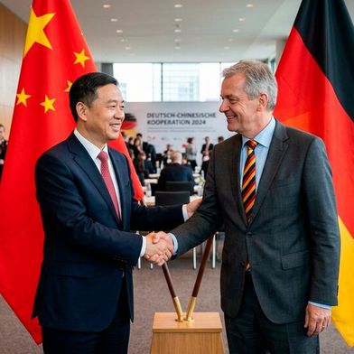 Das Statistische Bundesamt hat das erste halbe Jahr 2026 handelstechnisch unter die Lupe genommen. Dabei kam unter anderem heraus, dass China wieder Deutschlands Top-Handelspartner ist ... (Bild: KI-generiert)