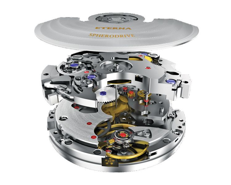 Eterna-Kaliberfamilie 39: Dank eines intelligenten Zusammenwirkens verschiedener Baugruppen lässt sich das Spektrum vom relativ einfachen Handaufzugswerk mit zwei oder drei Zeigern bis hin zum Automatik-Chronographen realisieren. (Bild: Eterna)