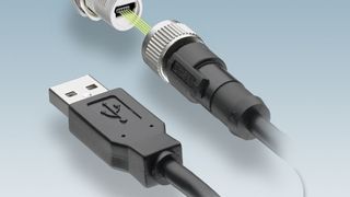 Der M12-Steckverbinder besitzt jetzt einen USB-Mini-B Einsatz.  (Bild: Phoenix Contact)