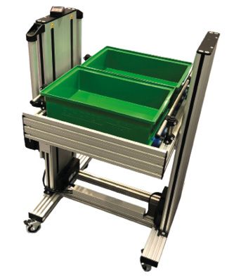 (Der neue Multilift II mit innenliegendem Schlitten ermöglicht die Realisierung von Materialhebevorrichtungen. Bild: RK Rose+Krieger)