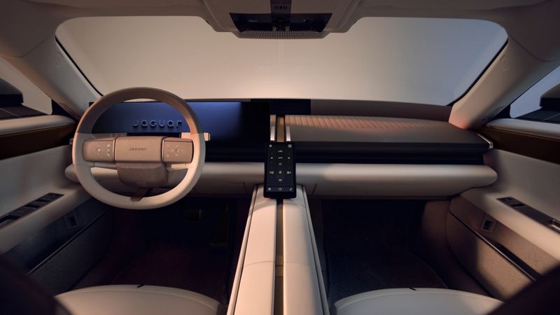 The cockpit has virtually no buttons or switches. (Source: JLR)