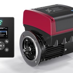 MGE-Motor und Bediendisplay: Die Motoren sind mit vorprogrammierten Regelungsarten ausgestattet, die es dem Betreiber ermöglichen, die Hochdruck-Kreiselpumpe einfach den üblichen Anwendungen anzupassen.