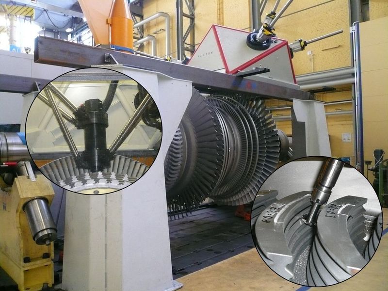 Nutengrundbearbeitung an Schaufelnuten.  (Bild: Alstom)