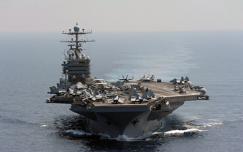This aircraft carrier runs on nuclear power. But the US Navy has set sail on a major new venture - using biofuels and other alternative fuels to meet half of its energy needs by 2020. It's already well on its way toward achieving that mission, with use of 50-50 blends of biofuels and conventional fuels having tested successfully in planes and ships. (Picture: Wikimedia Commons)