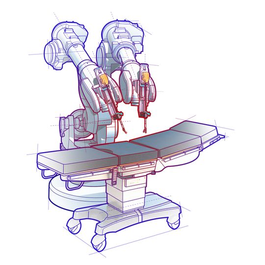 Beispiel für chirurgische Robotik-Technologie und elektrochirurgische Handinstrumente.(Quelle:  Portescap)