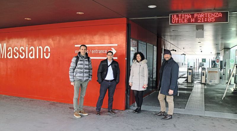 Giorgio Passeri von Umbra Control, Mirko Vincenti von Beckhoff Italien, Monia Mariani von Minimetro und Gianluca Ragni (v.l.n.r.), President von Umbra Control (Bild: Umbra Control Srl)