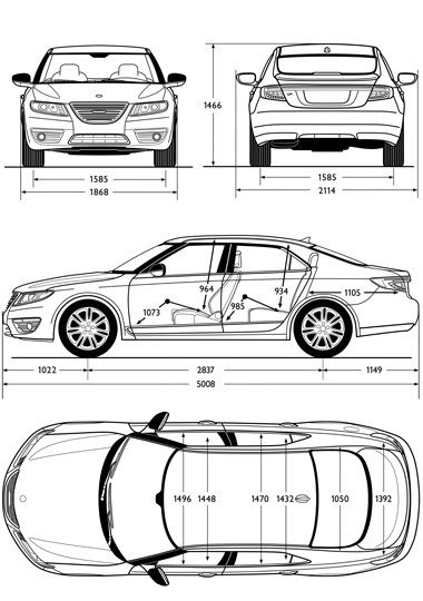 Die Schweden haben dem neuen 9-5 rund fünf Meter Länge ins Pflichtenheft geschrieben. (Archiv: Vogel Business Media)