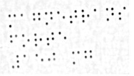 3D-Form der mit Blindenschrift geprägten Faltschachtel: Die Graustufen repräsentieren die Höhe der Prägung. Von dem störenden Aufdruck ist hier nichts mehr zu erkennen. Eine Zuordnung der Punkte mit einem Braille-Zeichensatz ist nun leicht möglich. (Archiv: Vogel Business Media)