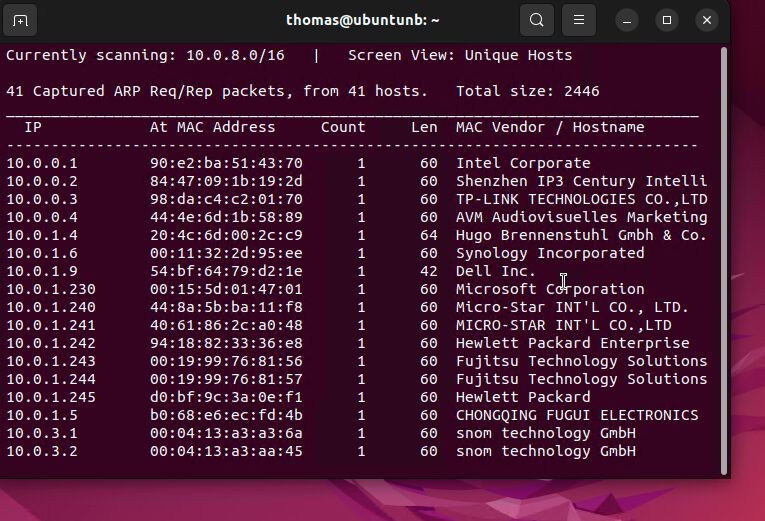Netdiscover kann aktiv und passiv Daten per ARP auslesen. (Bild: Joos - EtherApe (Riccardo Ghetta, Juan Toledo) / Canonical)