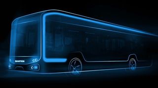 Offiziell enthüllt wird der BEV/FCEV-Bus im November. (Quantron)