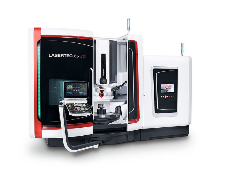Die Lasertec 65 3D ermöglicht eine komplette Bearbeitung komplexer Bauteile – inklusive additiver Fertigung, 5-Achs-Fräsbearbeitung und Ultrasonic-Technologie. (DMG Mori)