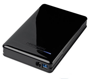 Die externe Festplatte Medion P83773 hat Platz für ein Terabyte Daten und kostet rund 80 Euro. Sie ist mit dem Medion-Datenhafen kompatibel. (Aldi)
