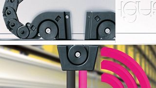 Die „micro flizz“ führt Energie, Daten und Medien sicher auch bei hohen Geschwindigkeiten auf engem Bauraum. Für eine vorausschauende Wartung können Anwender das „igus CF.D“ integrieren, das die Datenübertragungseigenschaften der Leitungen überwacht. (Igus)