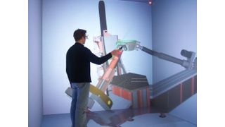 Bild 1: Visualisierung von Konstruktionsdaten in einer 5-Seiten CAVE am IWP. (Archiv: Vogel Business Media)