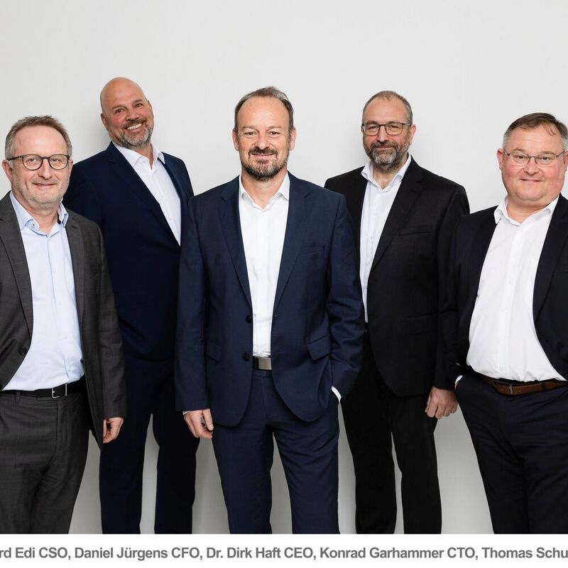 Congatecs neues Führungsteam (v.l.): Gerhard Edi, CSO; Daniel Jürgens, CFO; Dr. Dirk Haft, CEO; Konrad Garhammer, CTO; Thomas Schultze, COO