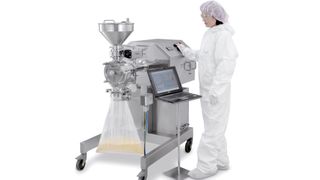 The accuracy of the probe was tested on a HammerWitt Lab, a hammer mill used for grinding small volumes of product in the laboratory. (Pictures: Frewitt) (Archiv: Vogel Business Media)