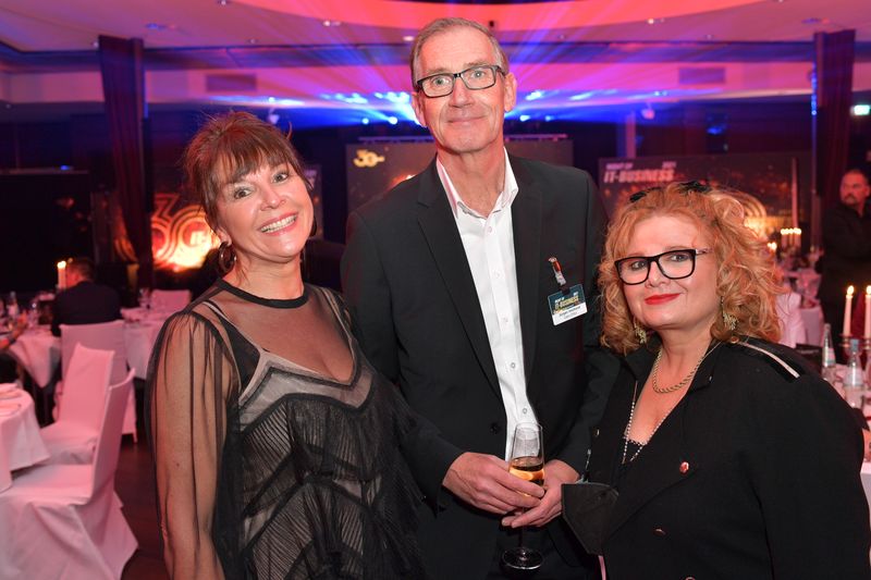 Diana Bonarius, (l.) Haufe-Lexware, Jürgen Venhorst, Datto, und Ufo Foellmer, comTeam. (Hannes Magerstaedt)