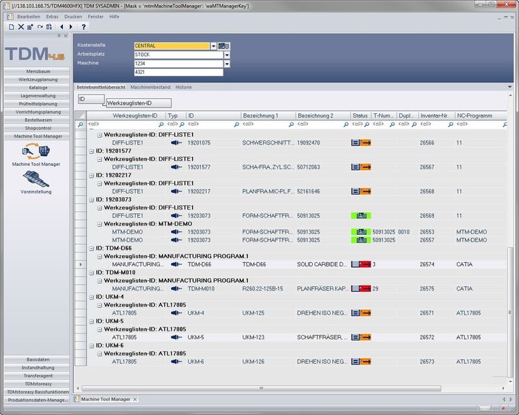 Schlankes Add-on für bedarfgerechte Werkzeugbestückung an den Maschinen: der «Machine Tool Manager». (Bild: TDM)
