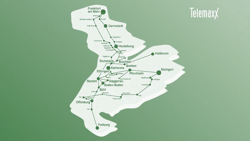 Mit dem Backbone-Ausbau auf 400 Gbit/s schafft TelemaxX die Grundlage für 100-Gbit/s-Kundenanschlüsse in Baden-Württemberg und Hessen(Bild:  TelemaxX)