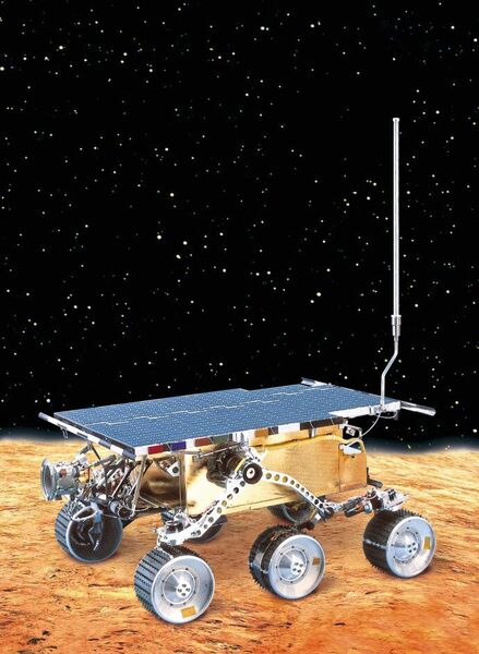 1997: Der erste Rover der US-Raumfahrtbehörde NASA landet auf dem Mars. maxon liefert elf DC-Motoren für die Antriebe, die Lenkung und die wissenschaftlichen Geräte.  (2004 AFP/Maxon Motor)