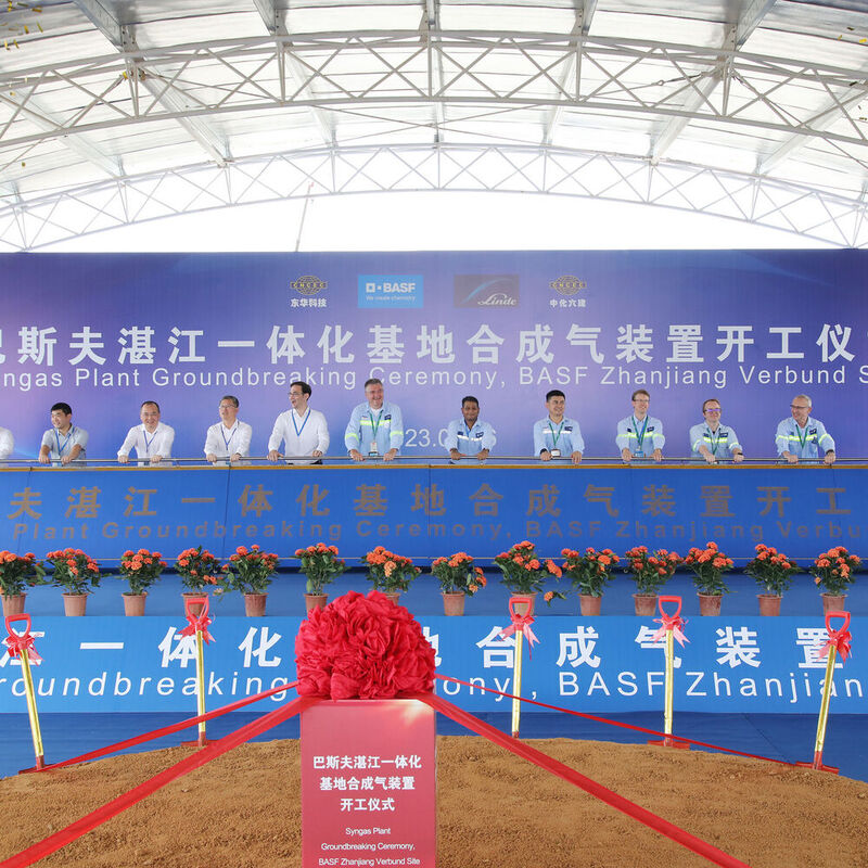 BASF hat mit dem Bau einer Syngas-Anlage am Verbundstandort in Zhanjiang, China, begonnen. 