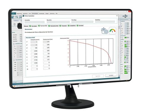 Mit der neuen Version NCP 4.3 werden Motorkennlinien in der Berechnung der Auslegung berücksichtigt und visualisiert.(Bild:  Neugart)