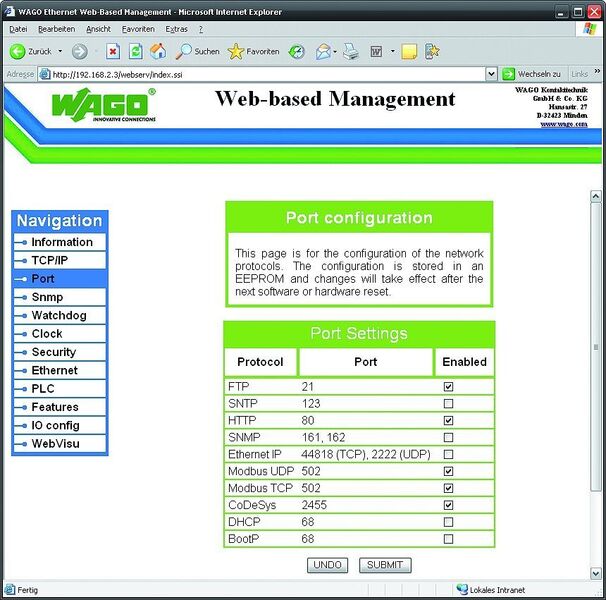Geräte-Management mit integriertem Web-Server  (Bild: Wago)
