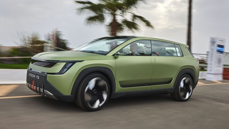 Der Vision 7S wird das spätere SUV-Flaggschiff der Marke und kommt 2026 auf den Markt. (Bild: Skoda)