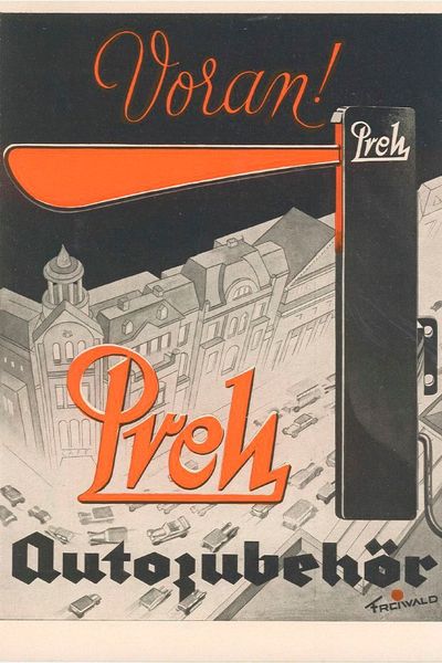 „Voran!“ – Marketingbotschaft auf dem ersten Autozubehör-Prospekt aus dem Jahr 1932. (Preh)