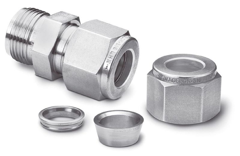 Bild 2: Die Swagelok-Rohrverschraubungen sind mit zwei Klemmringen ausgestattet für eine robuste Rohrhalterung und Vibrationsresistenz. (Archiv: Vogel Business Media)
