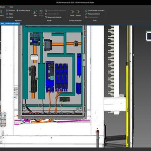 Auch bei der Maschinenverkabelung dient der digitale Zwilling des Schaltschranks (aus Eplan Pro Panel) als Basis, um den Startpunkt für Kabelverbindungen schnell festzulegen.(Bild:  Eplan)