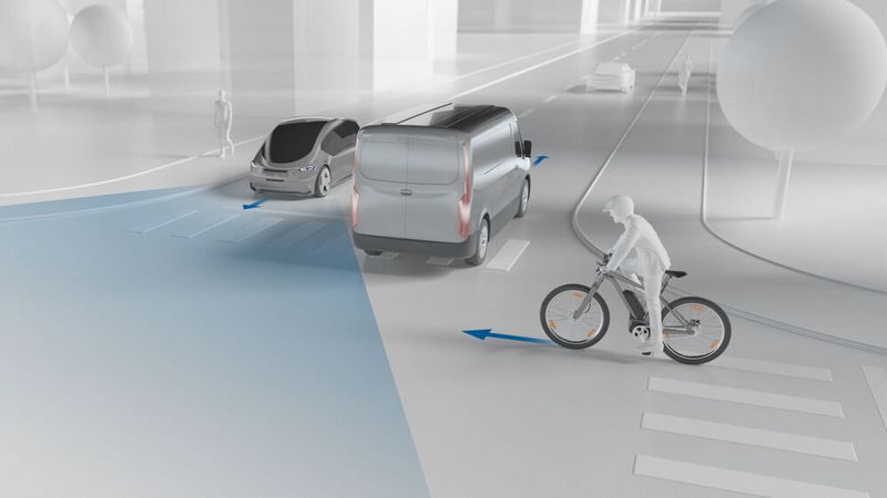 Die Einbindung in ein V2X-Ökosystem könnte Radfahren in Zukunft sicherer machen.(Bild:  Bosch)