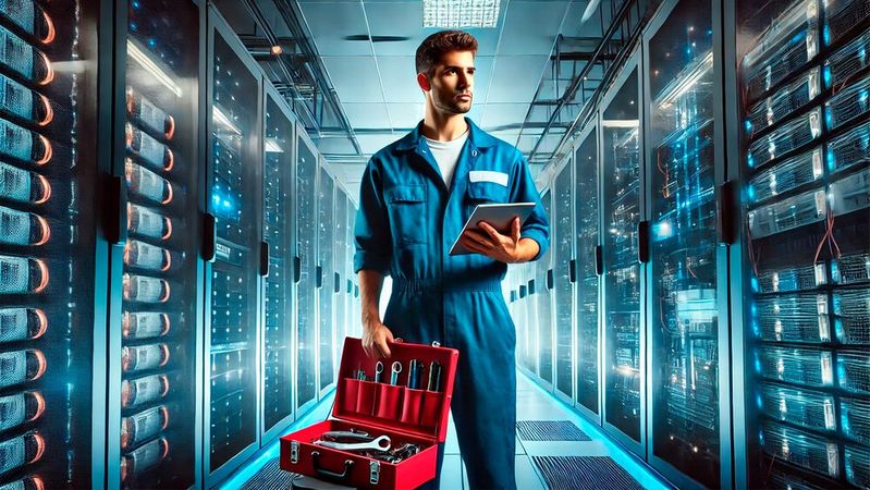 So sieht ChatGPT einen künftigen Rechenzentrumstechniker ..... (Bild:  Dall-E / KI-generiert)