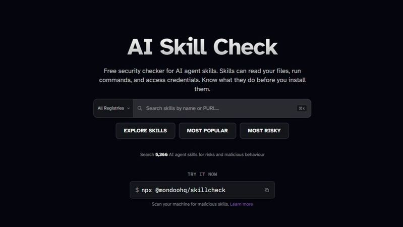 Mondoo startet einen kostenlosen Scanner für KI-Skills. Das Tool soll Risiken in agentischen KI-Ökosystemen vor der Installation sichtbar machen.(Bild:  Mondoo)
