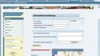 Über ein Online-Formular können Bürger Schadensmeldungen mit entsprechender Ortsbestimmung abgeben. Auch digitale Fotos lassen sich bei Bedarf hochladen (Quelle: SAP) (Archiv: Vogel Business Media)