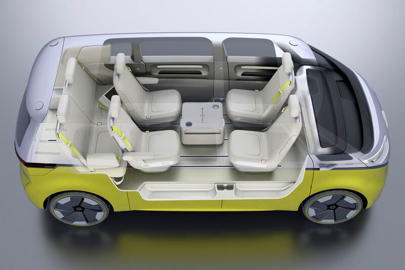 Der Innenraum ist mit einer multivariablen Sitzlandschaft ausgestattet. (Volkswagen)