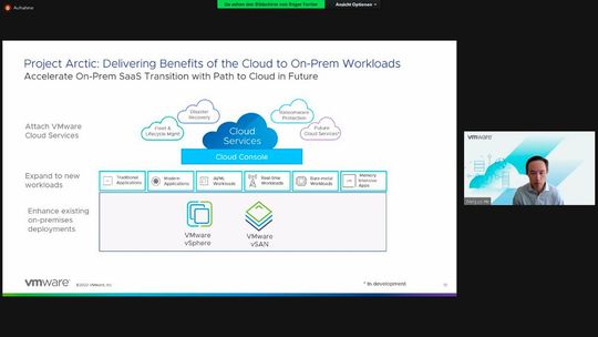 He stellte das „Project Arctic“ näher vor, das erstmals auf der VMworld 2021 präsentiert wurde. (Bild:  Müller)
