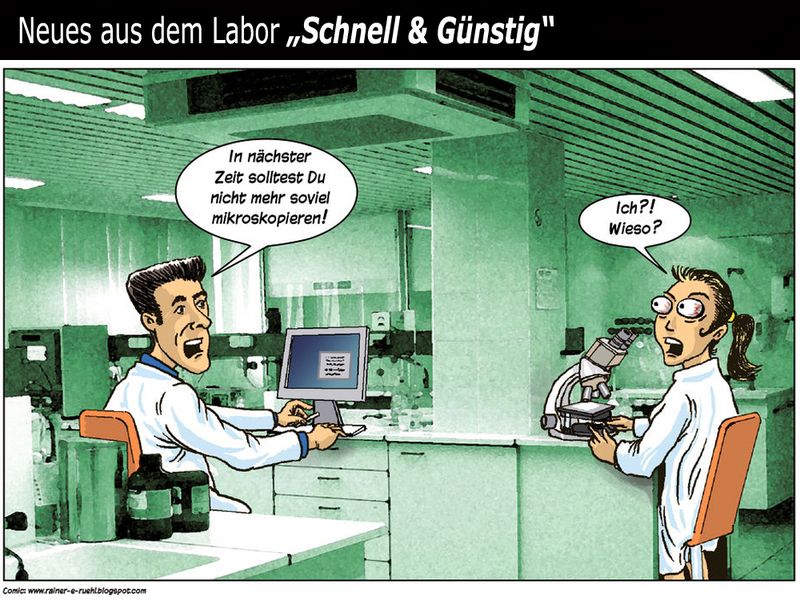 Übersicht unserer Bildergalerien (Comic: www.rainer-e-ruehl.blogspot.com) (Bild: LABORPRAXIS)